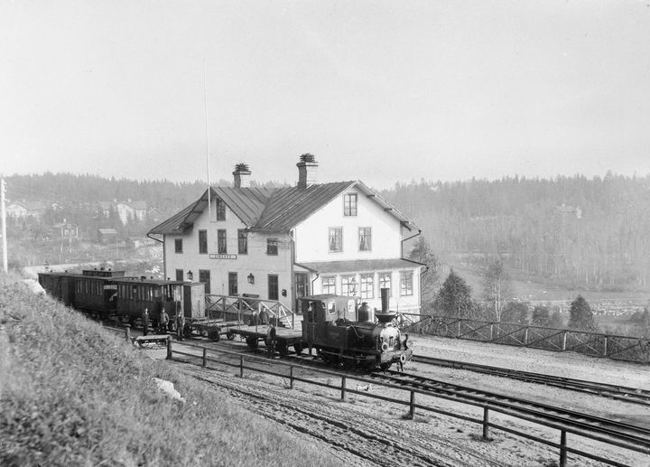 Lingheds järnvägsstation 1903. Fotograf Gehrman, Thorvald, Tekniska museet